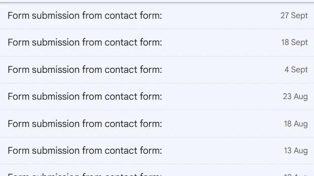 Shine and Speak: enquiries from her website. Names, emails and phone numbers blurred.