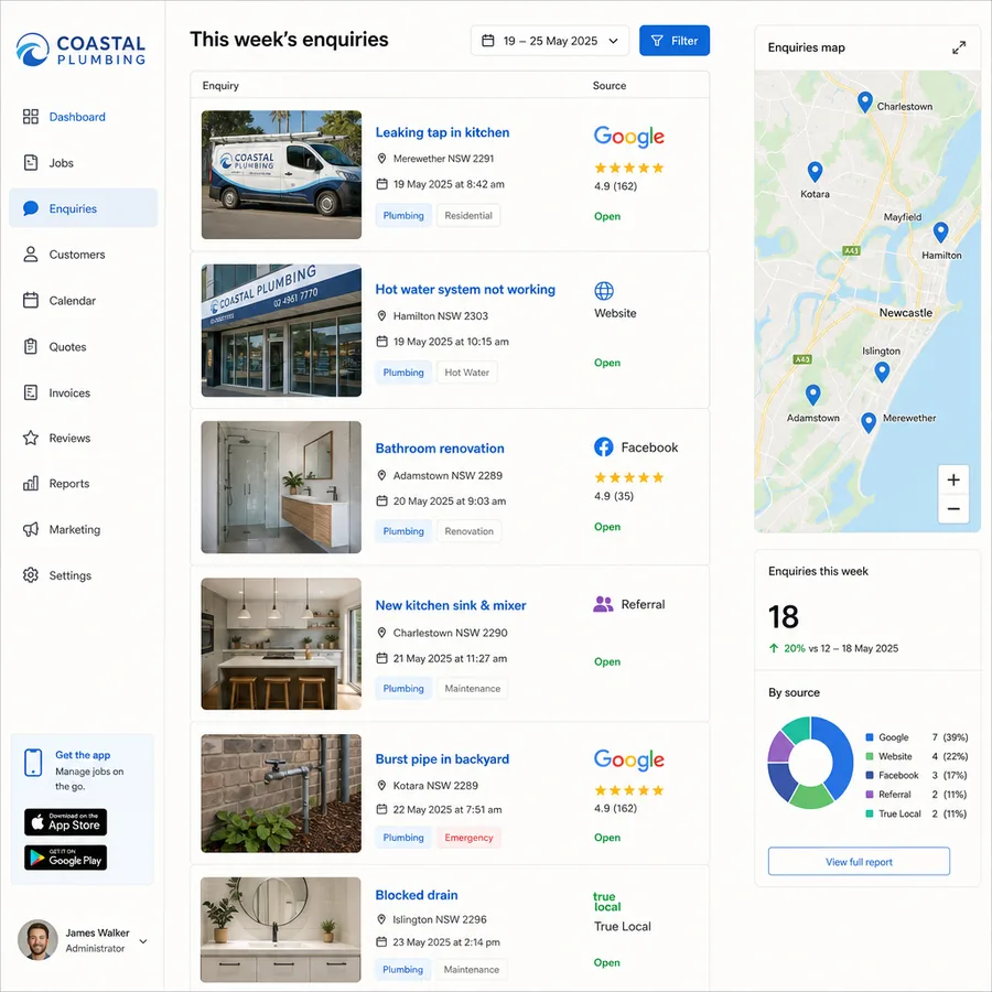 A written content plan for a business listing the customer questions each page will answer