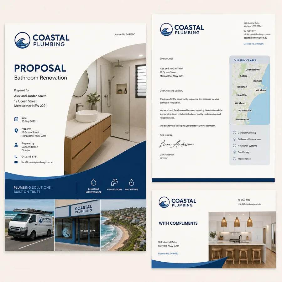 A logo for a Newcastle property business being drawn on screen in design software